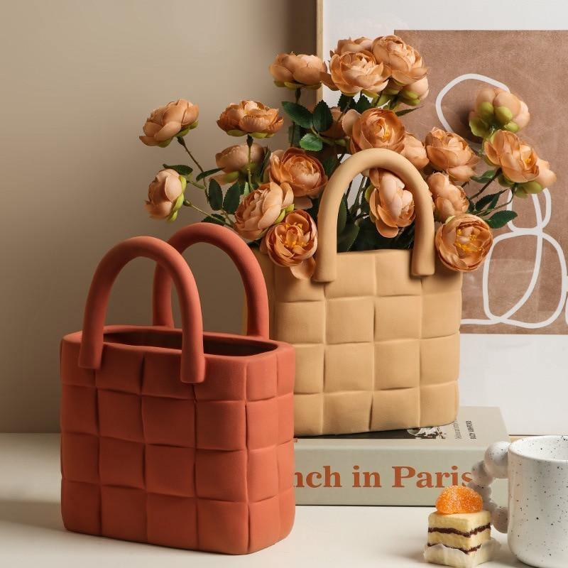 Basket Weave Garden Vase Ceramic - Lily & Eden