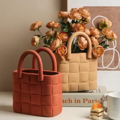 Basket Weave Garden Vase Ceramic - Lily & Eden