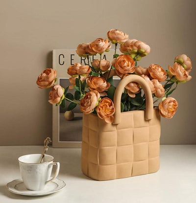 Basket Weave Garden Vase Ceramic - Lily & Eden