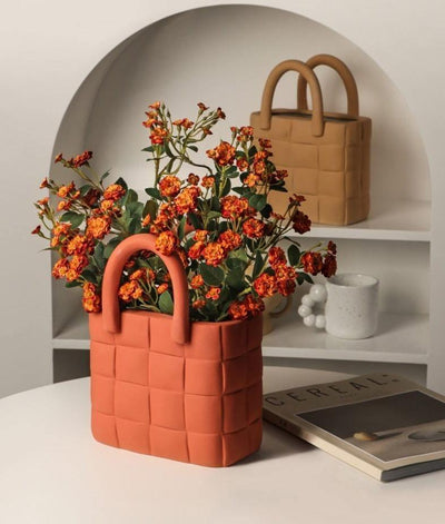 Basket Weave Garden Vase Ceramic - Lily & Eden
