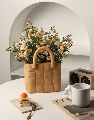 Basket Weave Garden Vase Ceramic - Lily & Eden