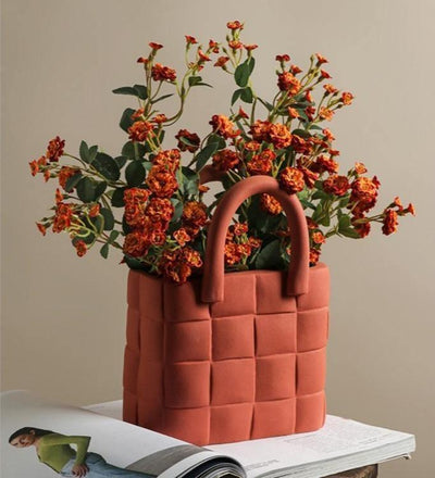 Basket Weave Garden Vase Ceramic - Lily & Eden
