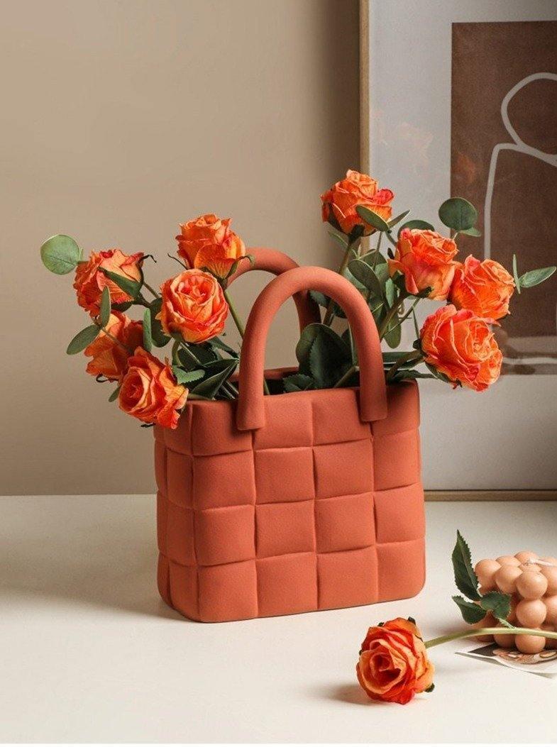 Basket Weave Garden Vase Ceramic - Lily & Eden