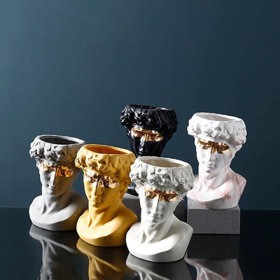 Ceramic David Head Planter Pot Sculpture - Lily & Eden