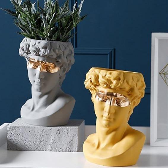 Ceramic David Head Planter Pot Sculpture - Lily & Eden