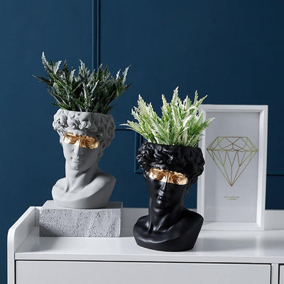 Ceramic David Head Planter Pot Sculpture - Lily & Eden