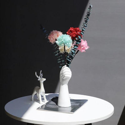 Ceramic White Hand Flower Vase - Lily & Eden