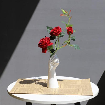 Ceramic White Hand Flower Vase - Lily & Eden