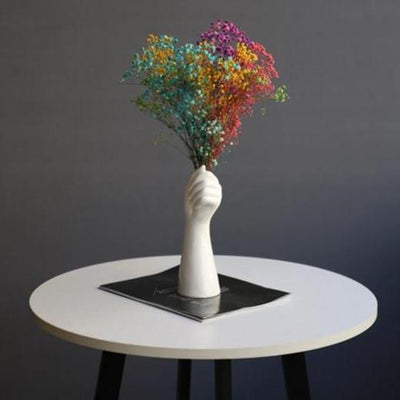 Ceramic White Hand Flower Vase - Lily & Eden