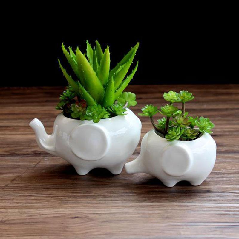 elephant pot plant stand Ceramic Elephant Plant Holder Medium