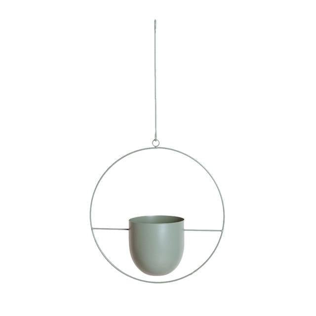modern metal hanging planter Metal Halo Hanging Planter LightSlateGray / Round