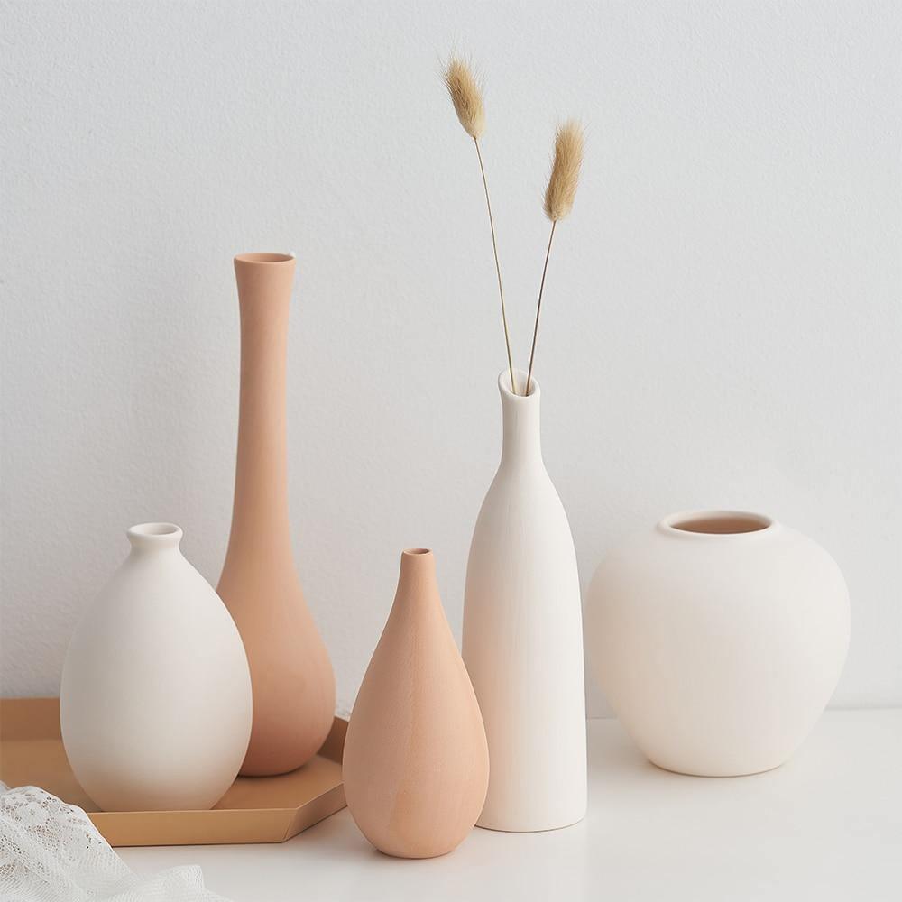 Shades of Neutral Ceramic Vases Rose | Lily & Eden