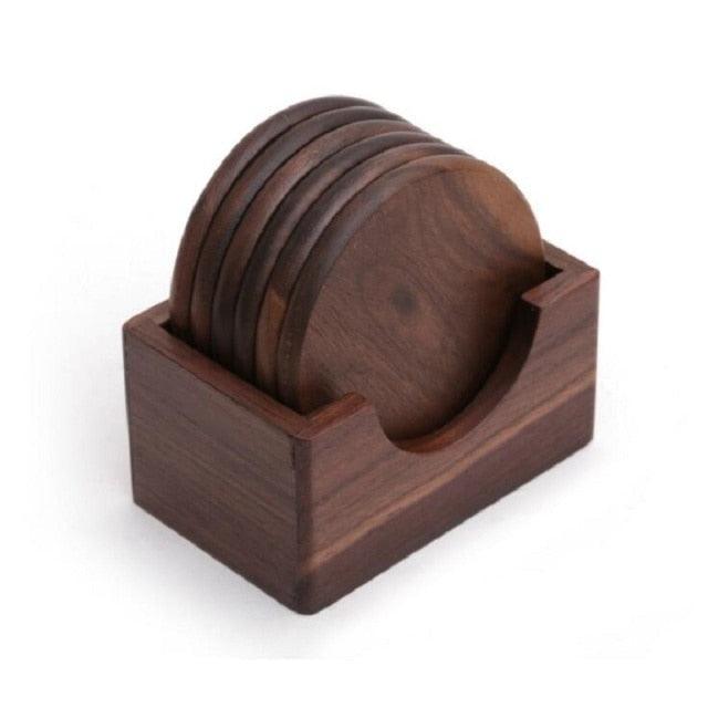 Pine Wood Coasters 6-Piece Set SaddleBrown | Lily & Eden