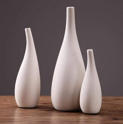 Water Drop White Porcelain Vase Set of three | Lily & Eden
