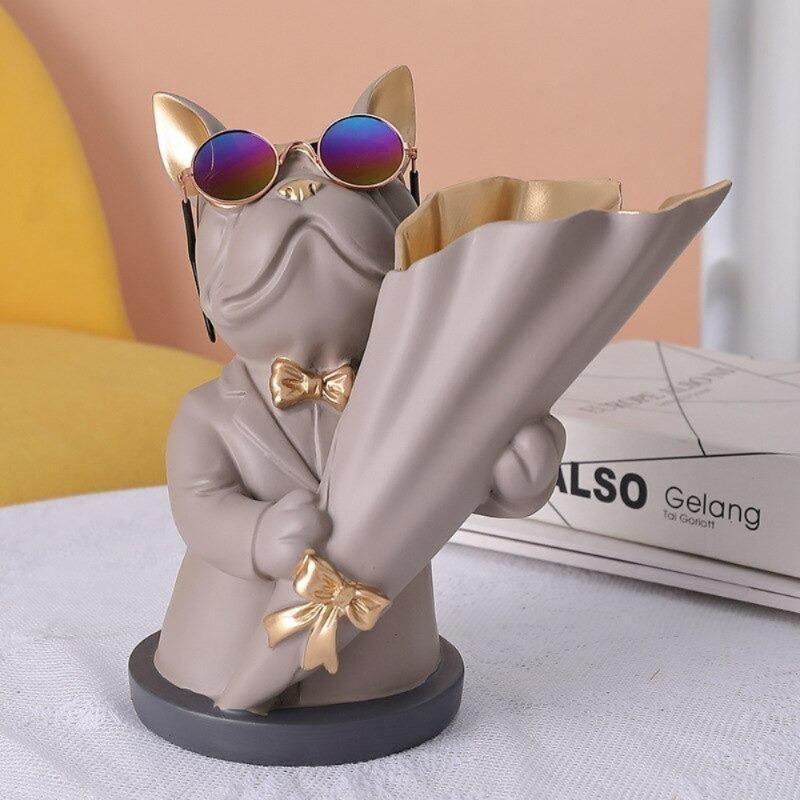 French Bulldog Floral Vase - Lily & Eden