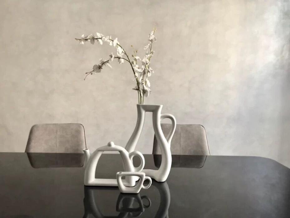 Ceramic White Tea Time Vases - Lily & Eden