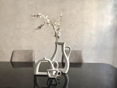 Ceramic White Tea Time Vases - Lily & Eden