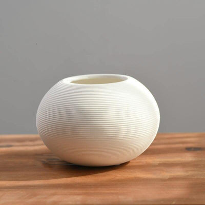 Simplicity in White Vase Oval with Wide Top | Lily & Eden