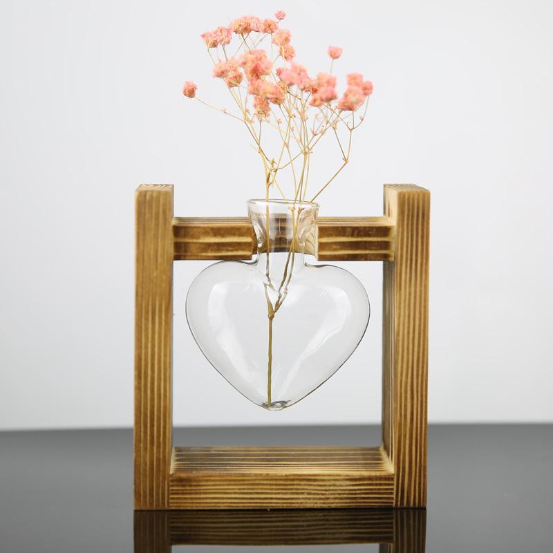 Glass & Wood Heart Propagation Vase - Lily & Eden