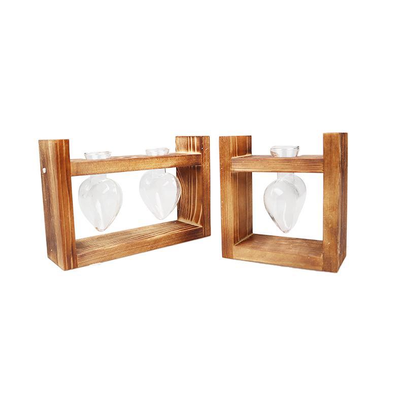 Glass & Wood Heart Propagation Vase - Lily & Eden
