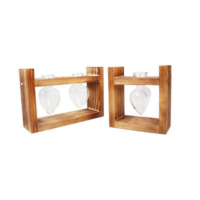 Glass & Wood Heart Propagation Vase - Lily & Eden