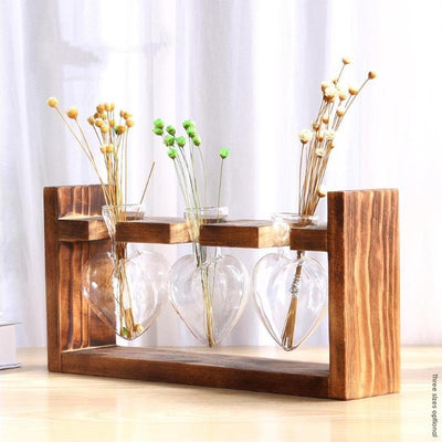 Glass & Wood Heart Propagation Vase - Lily & Eden