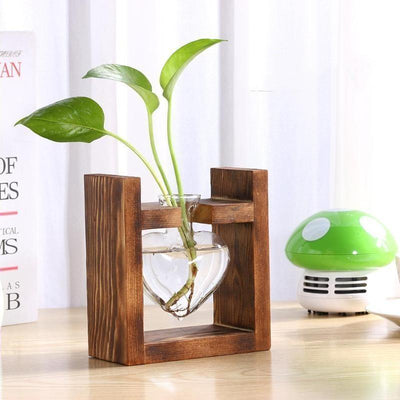Glass & Wood Heart Propagation Vase - Lily & Eden