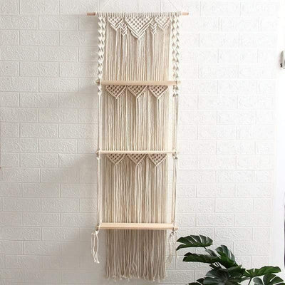 3-Level Macrame Hanging Shelves - Lily & Eden