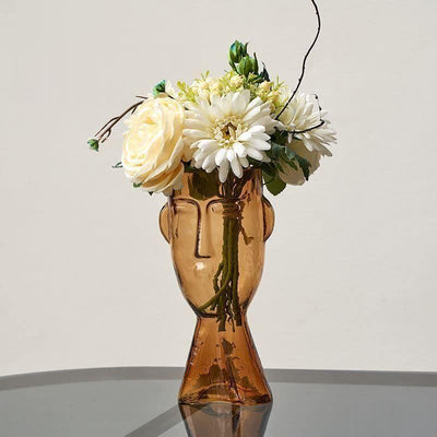 Artistic Face Handblown Glass Vase - Lily & Eden